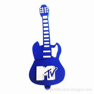Guitar USB Flash Drives with 64MB to 32GB Capacity